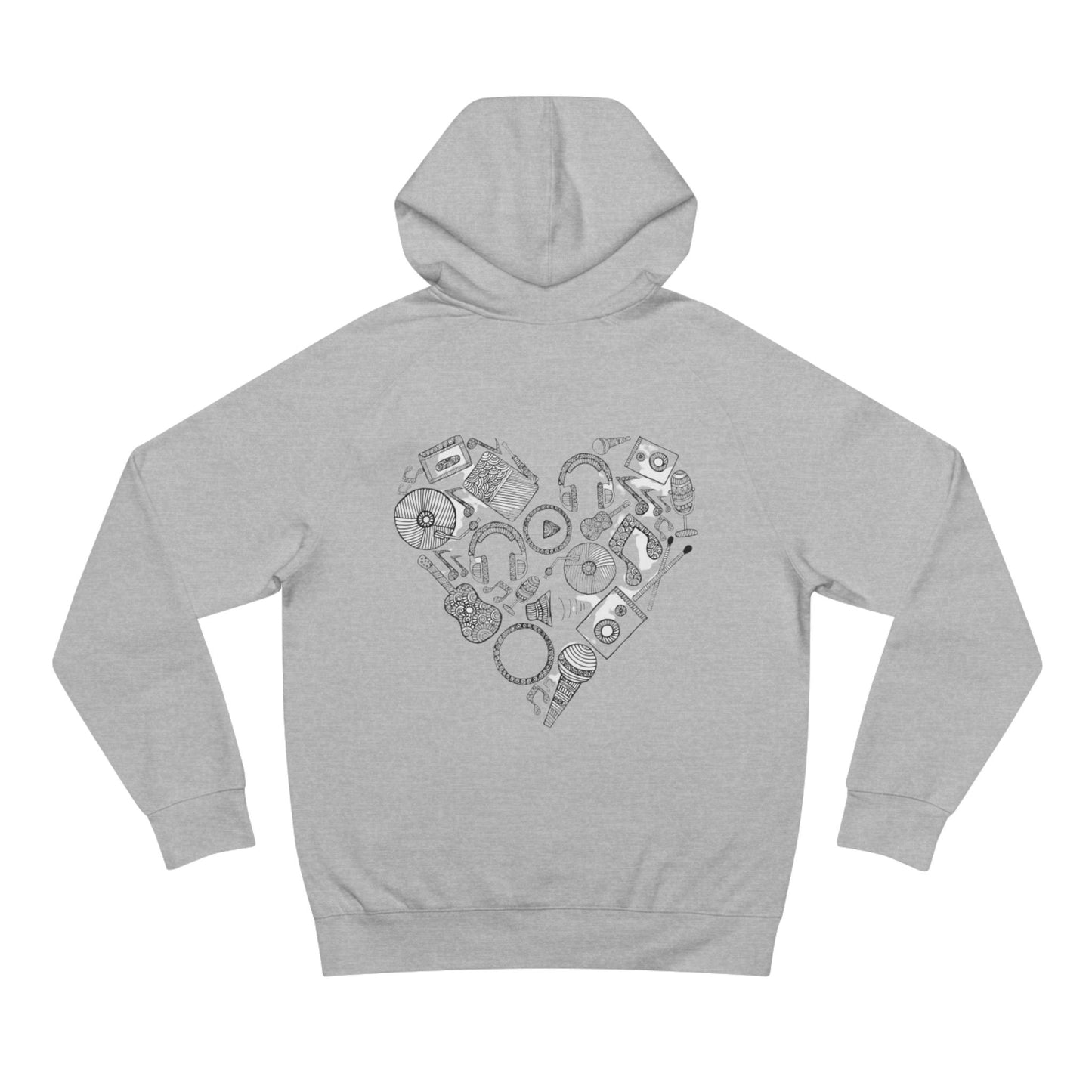Stylish  Supply Hoodie with Artistic Heart Design | Cozy Sweatshirt for Music Lovers | Gift for Birthdays, Holidays, Casual Wear