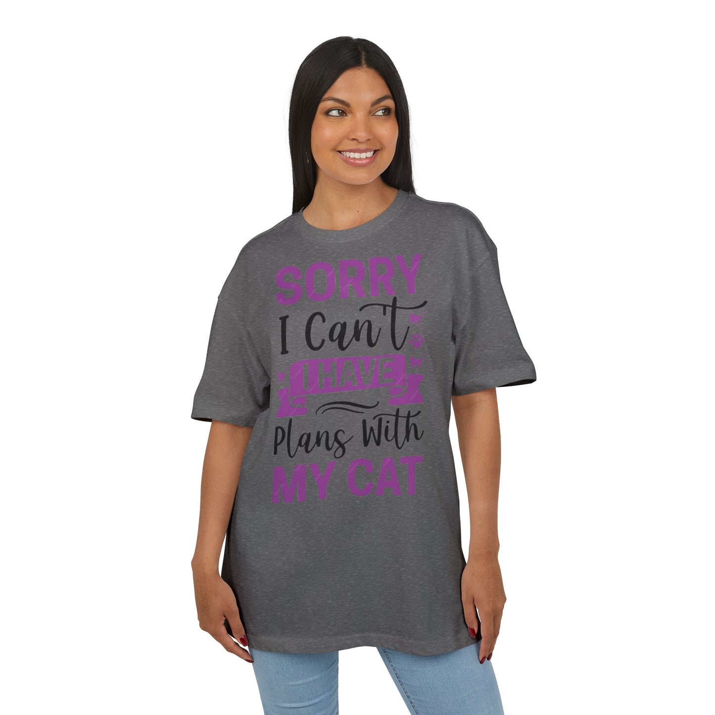 Cat Lover's Oversize Tee: Sorry I Can't, I Have Plans With My Cat - Funny Pet Tee, Gift for Cat Owners, Casual Everyday Wear, [...]