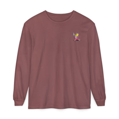 Rock Star  Long Sleeve Tee, Garment-Dyed Shirt for Music Lovers, Streetwear, Concert Casual, Unique Gift Idea