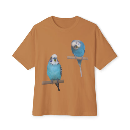 Colorful Budgie Boxy Tee, Comfortable Fashion, Bird Lover Gift, Casual Everyday Style, Unique Animal Tee,  Graphic Shirt