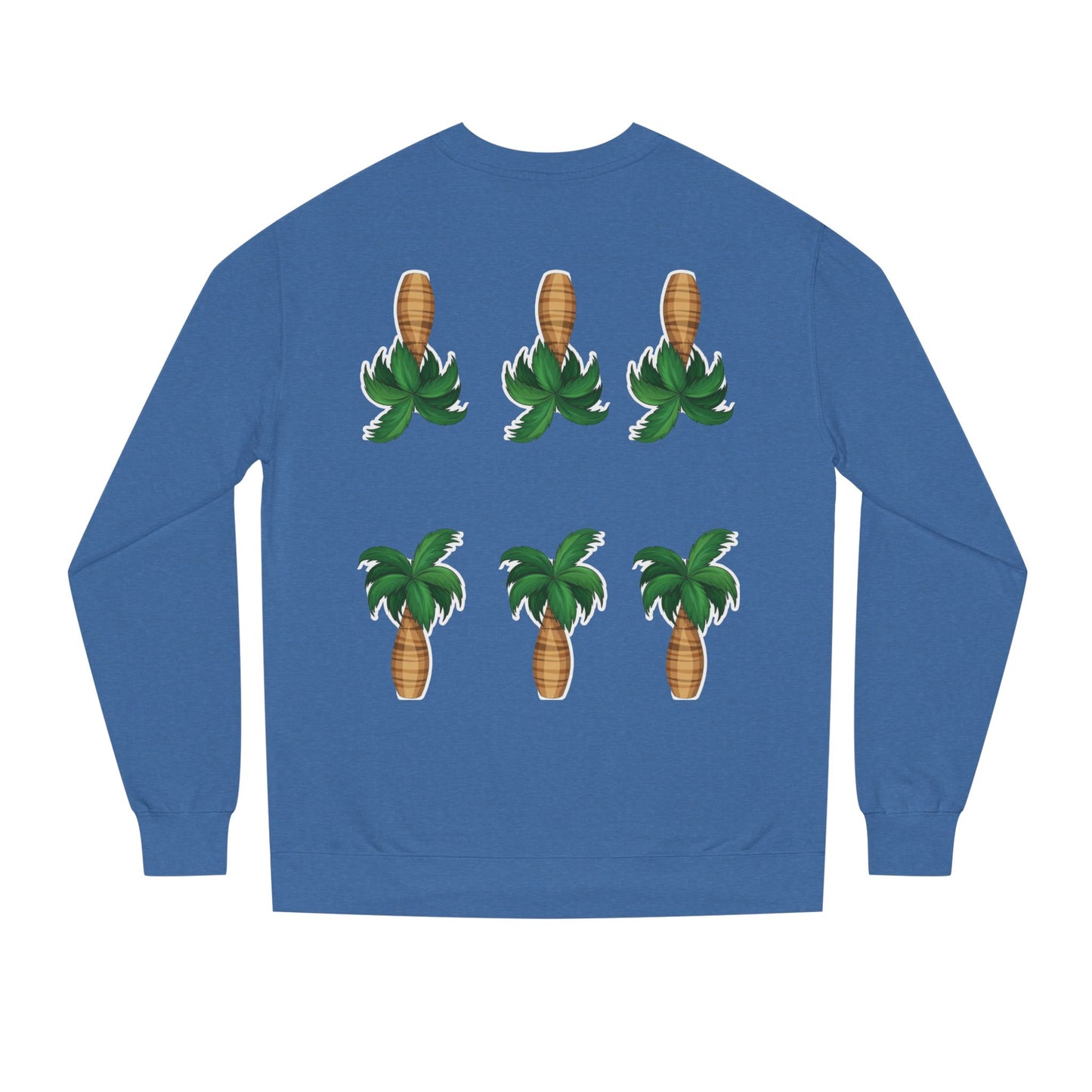 Palm Tree Crew Neck Sweatshirt, Casual Wear, Beach Vibes Apparel, Everyday Comfort, Gift for Him or Her