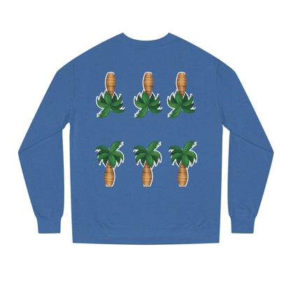 Palm Tree Crew Neck Sweatshirt, Casual Wear, Beach Vibes Apparel, Everyday Comfort, Gift for Him or Her