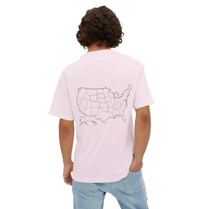Boxy Tee with US Map Design, Comfortable Graphic Tee, Casual Wear, Gift for Travelers, Summer Outfit, Eco-Friendly Tee