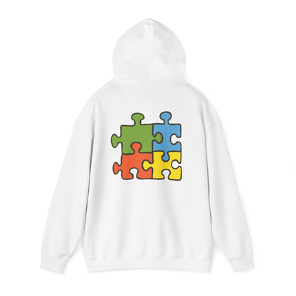 Colorful Puzzle Piece Hoodie for Creative Minds, Perfect for Gifts, Cozy Sweatshirt for Everyday Wear,