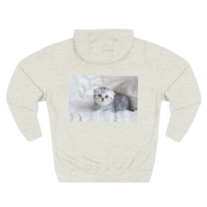 Cat Lover's Three-Panel Fleece Hoodie - Cozy Cat Hoodie, Gift for Cat Lovers, Cute Pet Apparel, Cat Mom Sweatshirt, Birthday Gift