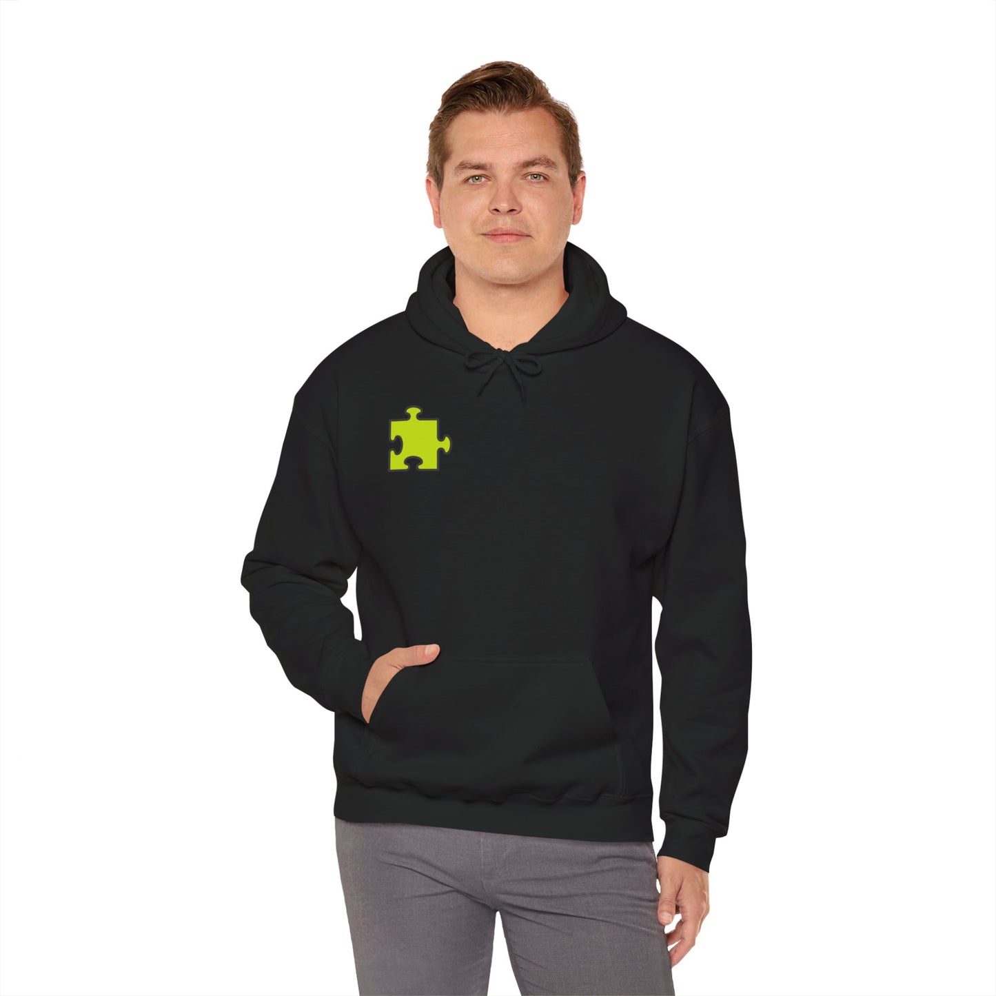 Colorful Puzzle Piece Hoodie for Creative Minds, Perfect for Gifts, Cozy Sweatshirt for Everyday Wear,