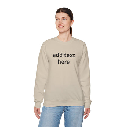 Custom Text Crewneck Sweatshirt — Minimal Personalized Pullover