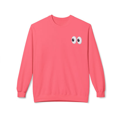 Cute Eyes Crewneck Sweatshirt, Cozy  Fleece, Perfect for Gifts, Casual Wear, Everyday Comfort