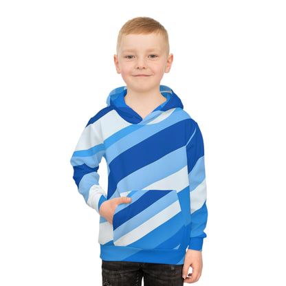 Vibrant Blue Striped Children's Hoodie, Cozy Kid's Apparel, Perfect for Playdates, Casual Wear, Birthday Gifts, Everyday Comfort