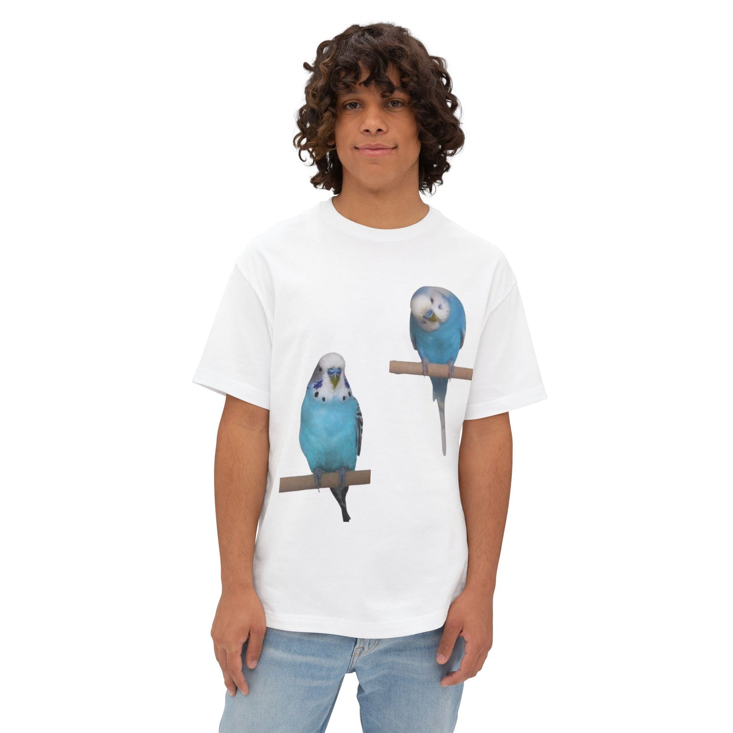 Colorful Budgie Boxy Tee, Comfortable Fashion, Bird Lover Gift, Casual Everyday Style, Unique Animal Tee,  Graphic Shirt