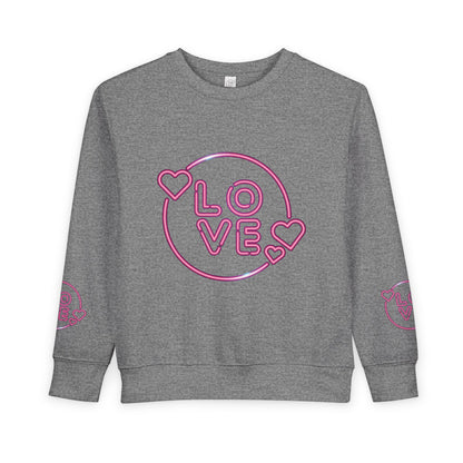 Charming Toddler Sweatshirt with 'Love' Print, Cozy Kids Pullover, Cute Gift for Birthdays, Playdates