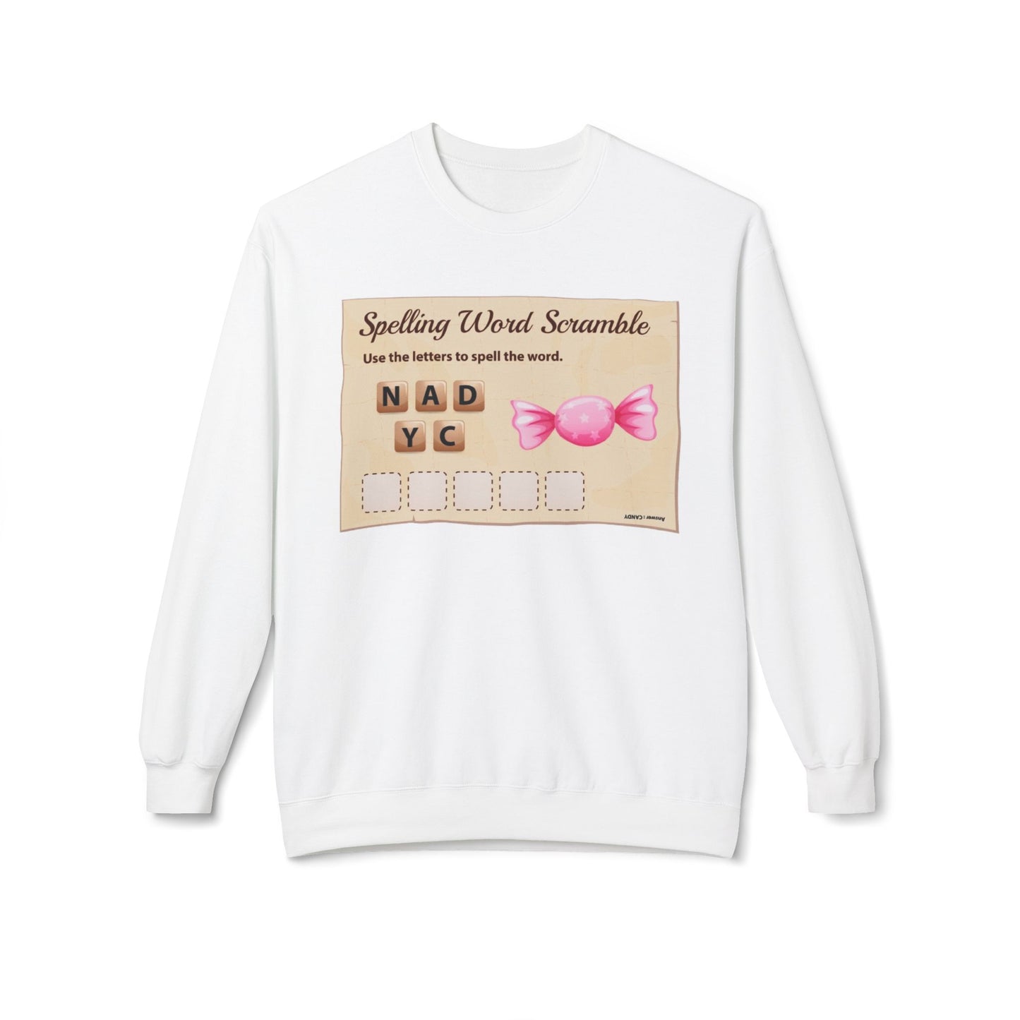 Creative Spelling Word Scramble Crewneck Sweatshirt, Fun Apparel, Unique Gift, Cozy Wear, Interactive Teaching Tool