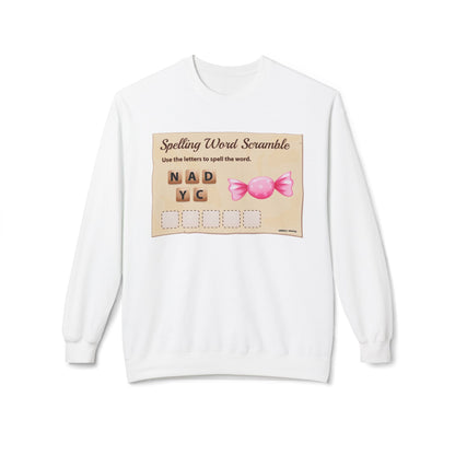 Creative Spelling Word Scramble Crewneck Sweatshirt, Fun Apparel, Unique Gift, Cozy Wear, Interactive Teaching Tool