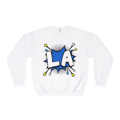 Cool LA Comic Style Crewneck Sweatshirt,  Graphic Sweater, Gift for Him, Her, Casual Wear