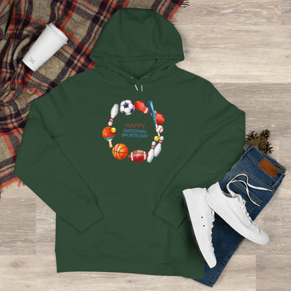 Happy Sports Day King Hooded Sweatshirt, Sports Lover Gift, Activewear, Casual Clothing, Athletic Hoodie, Sports Day Celebration