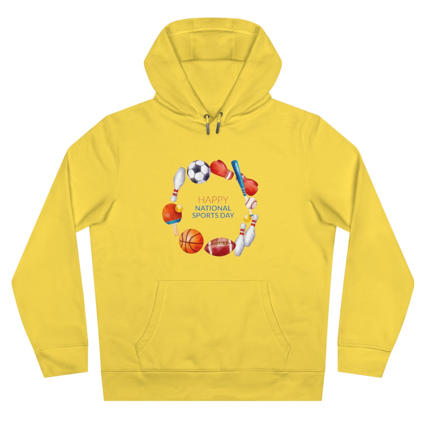 Happy Sports Day King Hooded Sweatshirt, Sports Lover Gift, Activewear, Casual Clothing, Athletic Hoodie, Sports Day Celebration