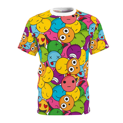 Colorful Emoji Tee, Fun & Quirky Graphic Shirt, Gift for Friends, Casual Wear, Birthday or Party Attire