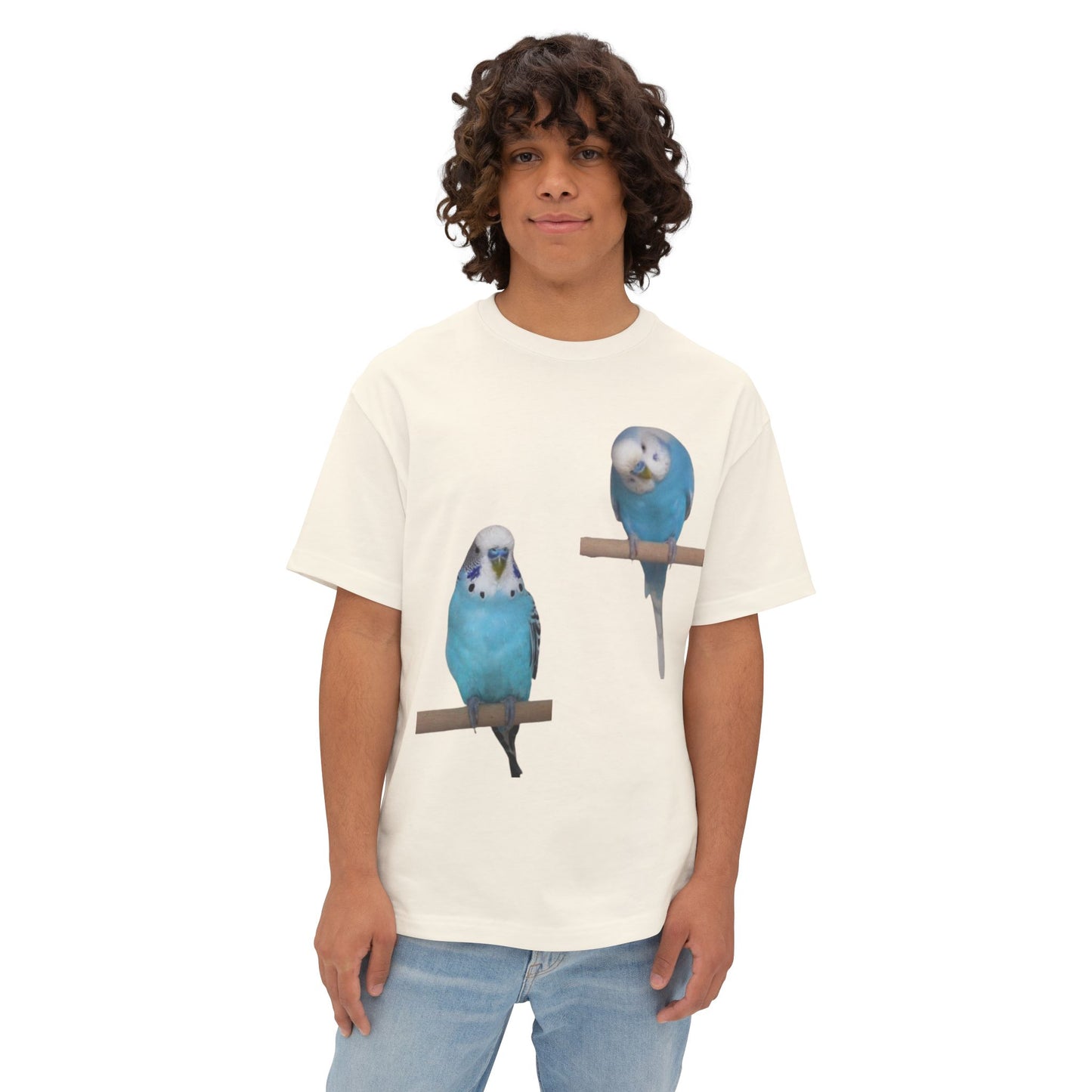 Colorful Budgie Boxy Tee, Comfortable Fashion, Bird Lover Gift, Casual Everyday Style, Unique Animal Tee,  Graphic Shirt