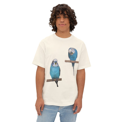 Colorful Budgie Boxy Tee, Comfortable Fashion, Bird Lover Gift, Casual Everyday Style, Unique Animal Tee,  Graphic Shirt
