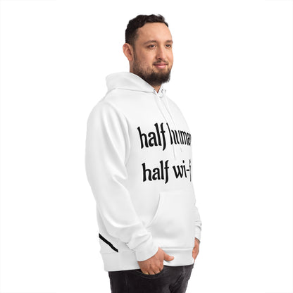 Half Human Half Wi-Fi Hoodie, Trendy Sweatshirt for Tech Lovers, Unique Gift for Geeks, Perfect for Everyday Wear, Internet Culture Apparel