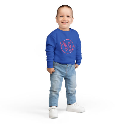 Toddler Love Sweatshirt, Cute Children's Sweatshirt, Kids  Gift, Cozy Toddler Apparel, Heart Design Sweatshirt