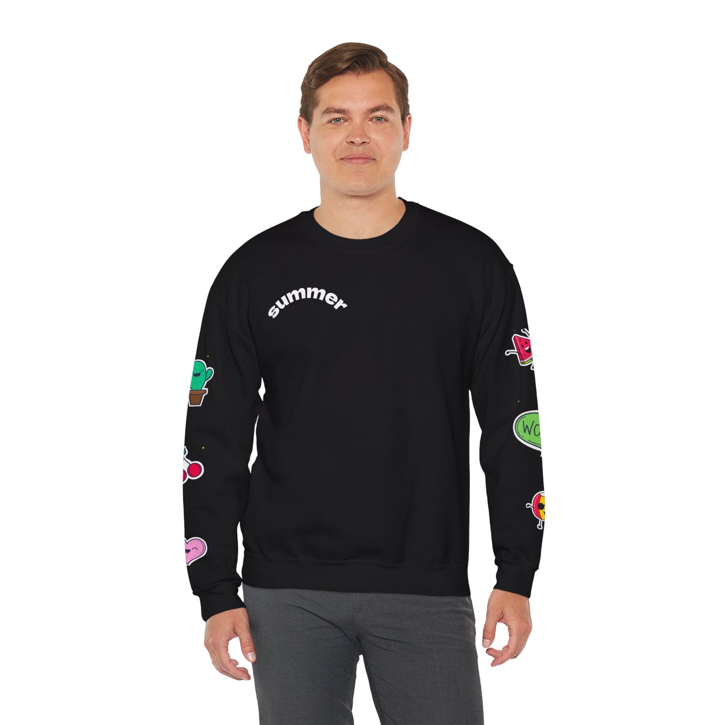 Cool Summer Vibes  Crewneck Sweatshirt, Lightweight Casual Wear, Summer Fashion, Gift for Friends, Sunny Day Outfits, Trendy Apparel