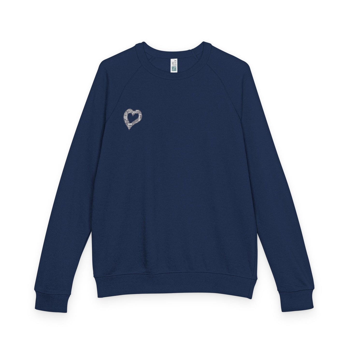 Cozy Love Heart Raglan Crewneck Sweatshirt, Pullover, Gift for Him/Her, Casual Wear, Valentine's Day Gift, Year-Round Comfort