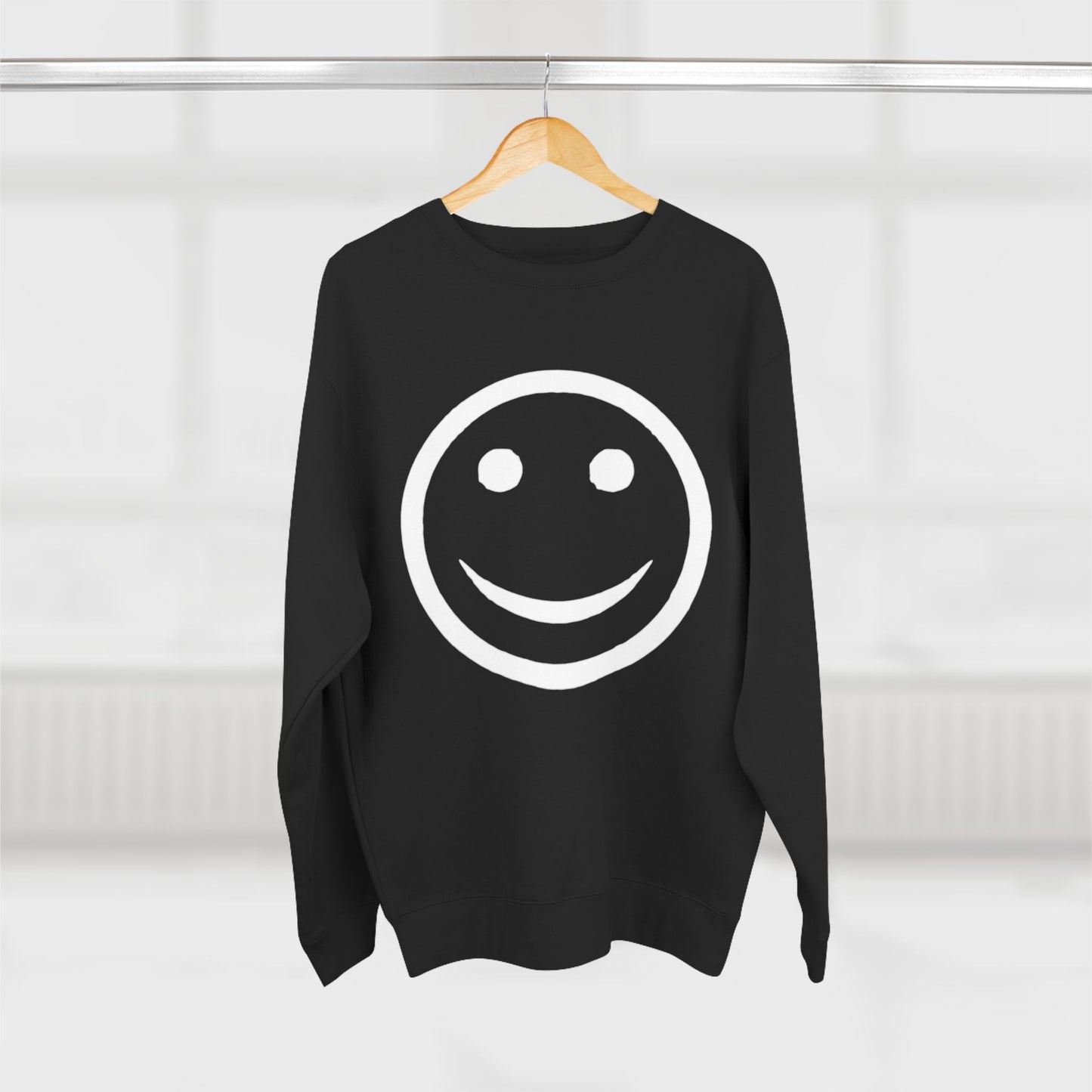 Happy Face Crewneck Sweatshirt, Cozy Gift for Friends, Casual Style, Everyday Wear, Fun Mood Boost