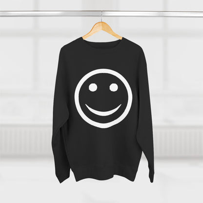 Happy Face Crewneck Sweatshirt, Cozy Gift for Friends, Casual Style, Everyday Wear, Fun Mood Boost