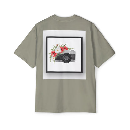 Floral Camera Oversized Tee, Photography Lover Shirt, Casual Graphic T-Shirt, Gift for Creatives, Trendy Streetwear
