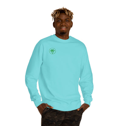 Palm Tree Crew Neck Sweatshirt, Casual Wear, Beach Vibes Apparel, Everyday Comfort, Gift for Him or Her