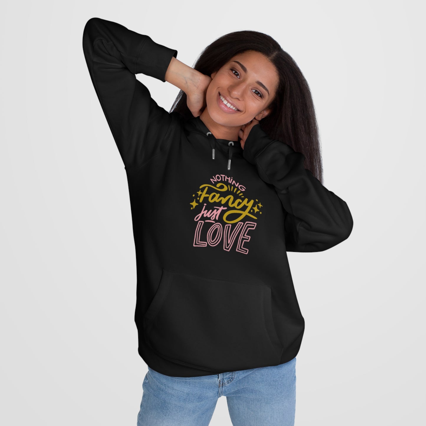 Nothing Fancy Just Love King Hooded Sweatshirt, Cozy Gift for Him, Valentine's Day Gift, Casual Wear, Everyday Comfort Sweatshirt