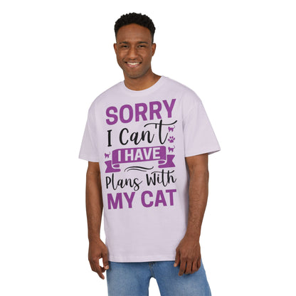 Cat Lover's Oversize Tee: Sorry I Can't, I Have Plans With My Cat - Funny Pet Tee, Gift for Cat Owners, Casual Everyday Wear, [...]