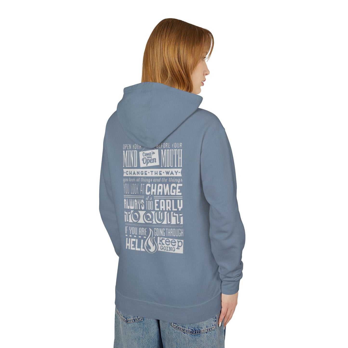 Motivational  Lightweight Hooded Sweatshirt - Change Your Mindset, Inspirational Gift, Everyday Wear, Perfect for Relaxation, [...]