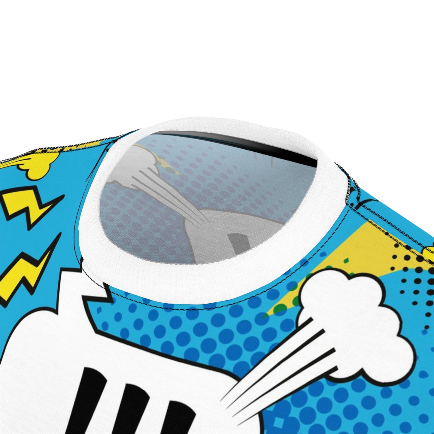 Comic Book Graphic Tee,  Tee, AOP T-shirt, Fun Graphic Shirt, Gift for Comic Lovers, Casual Wear, Cartoon Print Tee