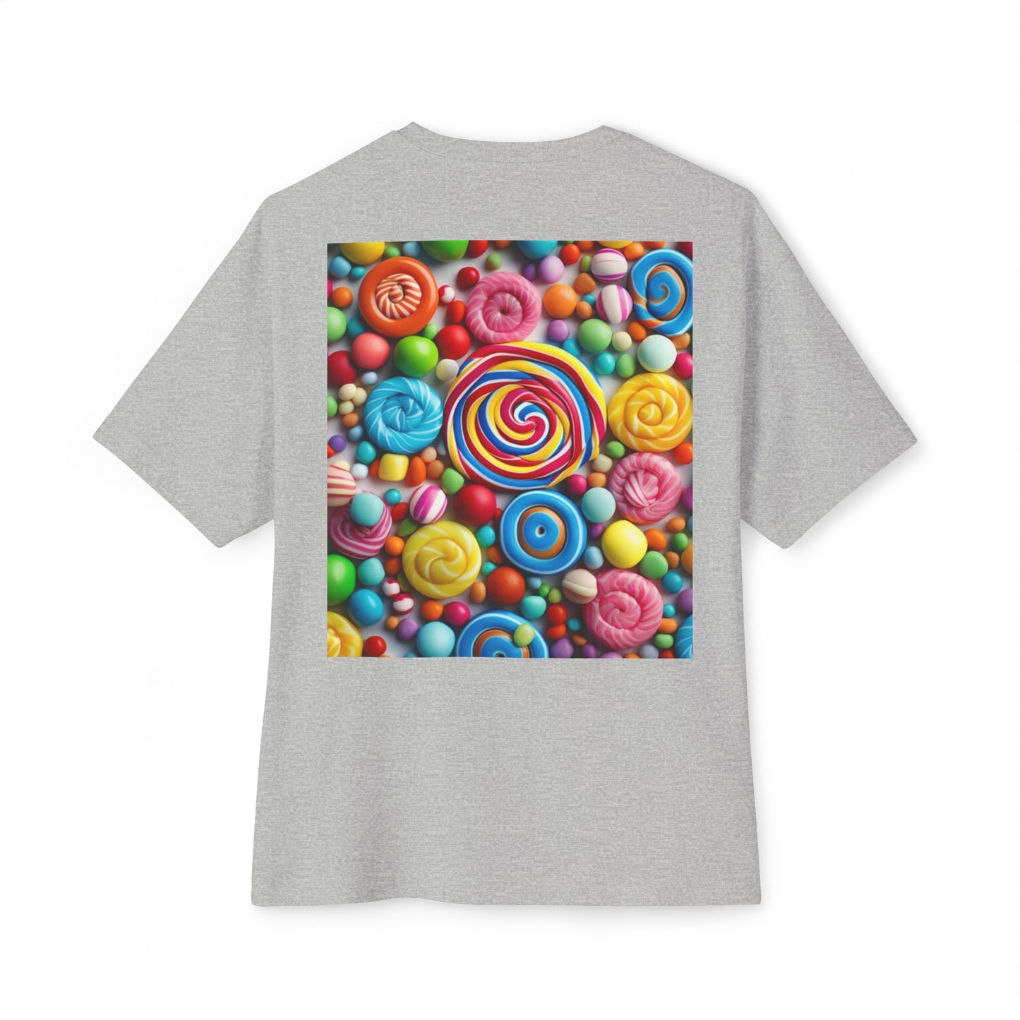 Candy-Themed  Oversized Boxy Tee, Sweet Treat Shirt, Fun Summer Tee, Trendy Casual Wear, Gift for Candy Lovers, Party Shirt, [...]