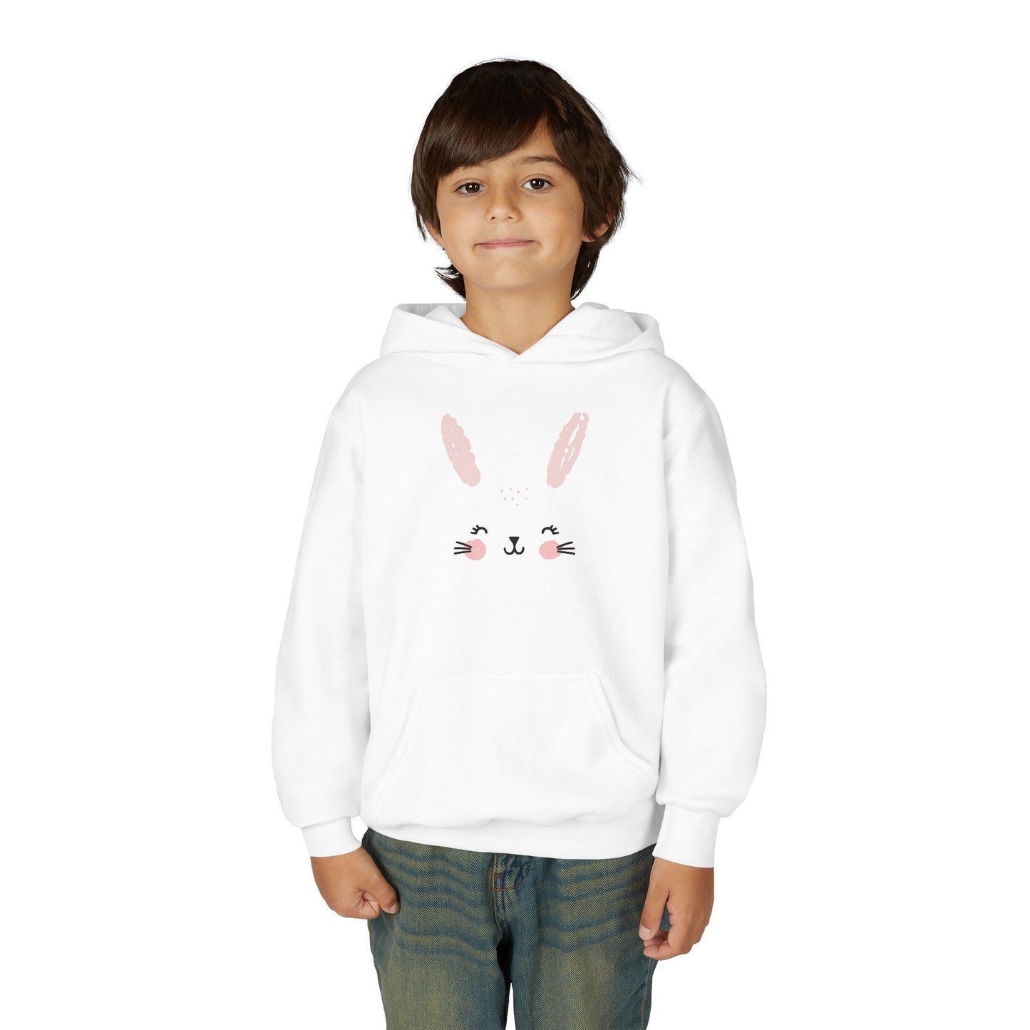 Cute Bunny Youth Hoodie - Perfect for  Spring Celebrations, Gift for Kids, Cozy Sweatshirt, Animal Lover Apparel