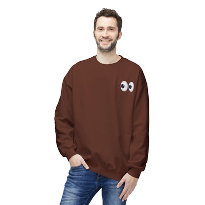 Cute Eyes Crewneck Sweatshirt, Cozy  Fleece, Perfect for Gifts, Casual Wear, Everyday Comfort