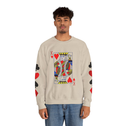 Playing Card King Sweatshirt -  Crewneck, Cozy Fashion, Great for Gamers, Casual Wear, Perfect for Game Night, Gift Idea