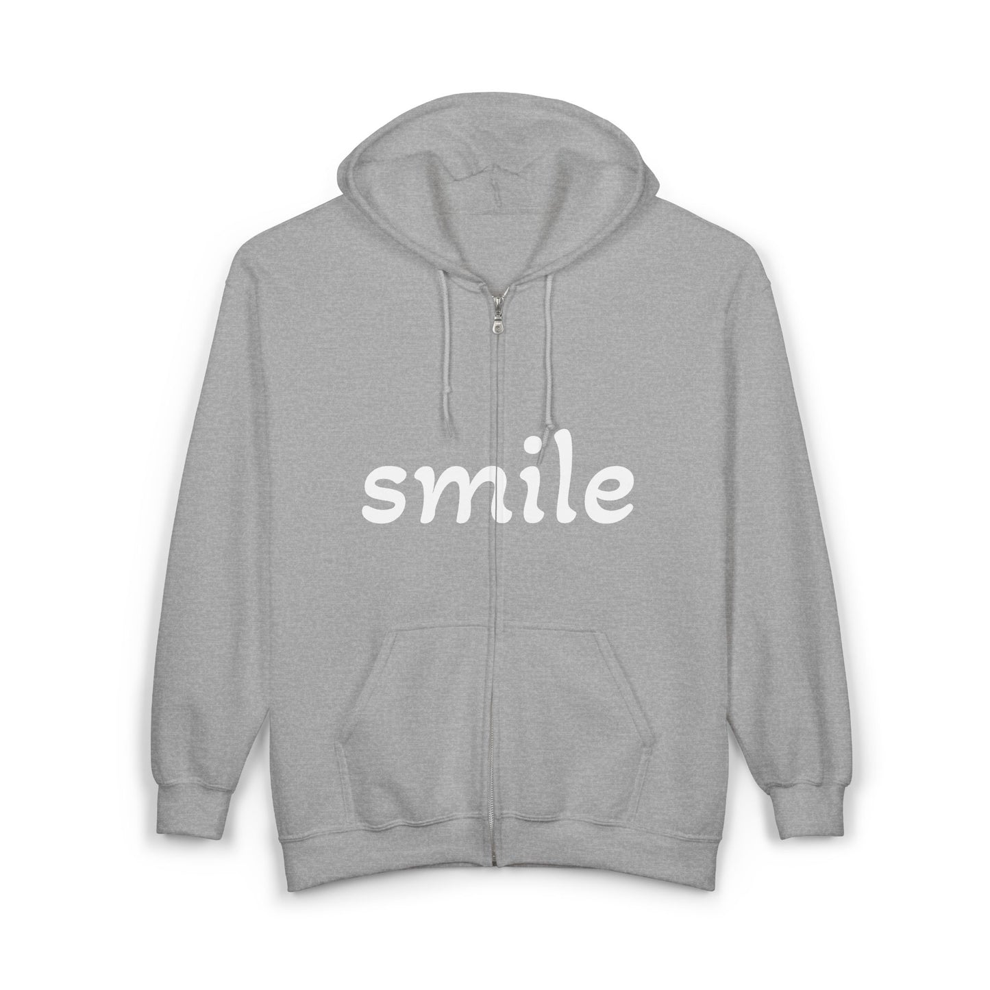 Smile  Zip Hoodie - Cozy Comfort for Everyday Style, Gift for Friends, Encouraging Apparel, Birthday or Casual Wear