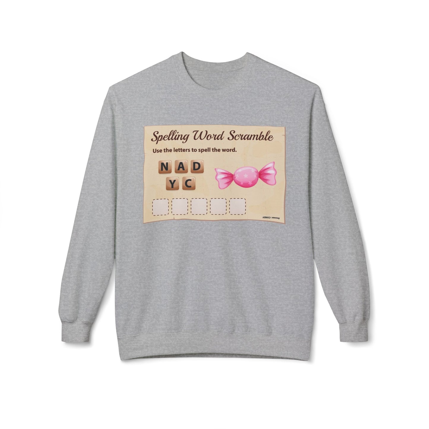 Creative Spelling Word Scramble Crewneck Sweatshirt, Fun Apparel, Unique Gift, Cozy Wear, Interactive Teaching Tool