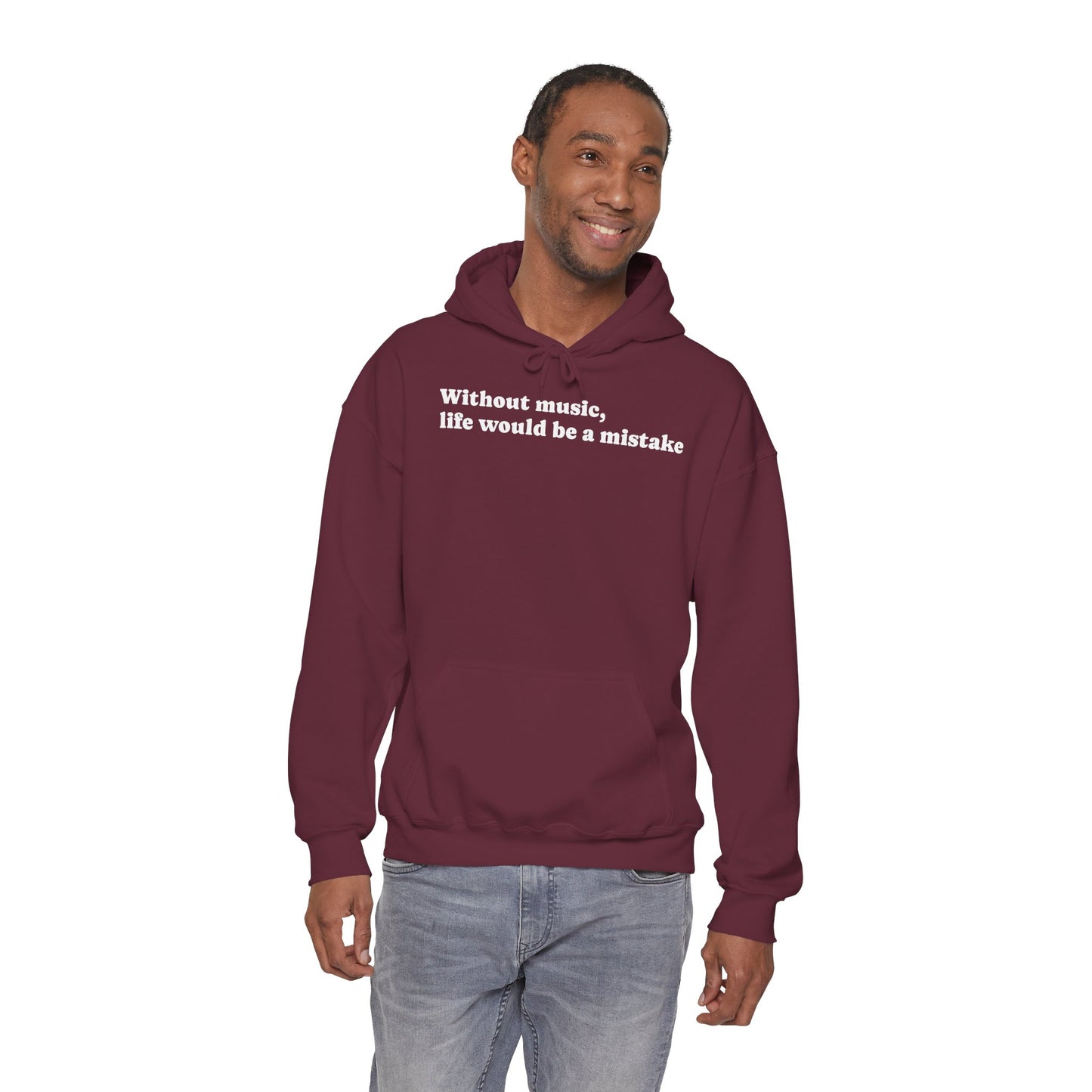 Music Lovers  Hooded Sweatshirt – 'Without Music, Life Would Be a Mistake'