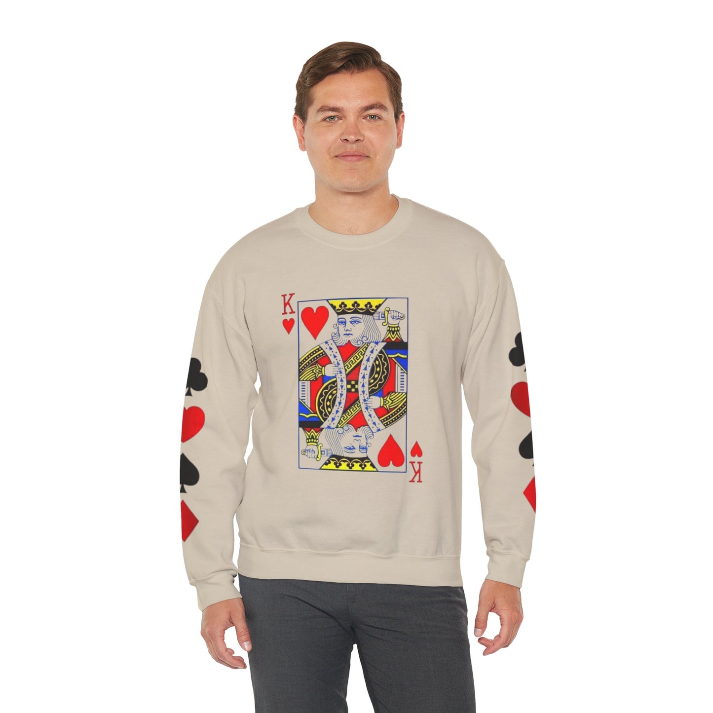 Playing Card King Sweatshirt -  Crewneck, Cozy Fashion, Great for Gamers, Casual Wear, Perfect for Game Night, Gift Idea