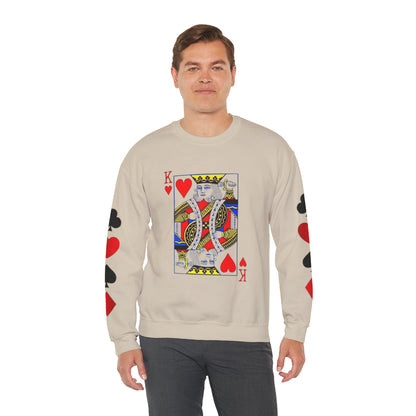 Playing Card King Sweatshirt -  Crewneck, Cozy Fashion, Great for Gamers, Casual Wear, Perfect for Game Night, Gift Idea