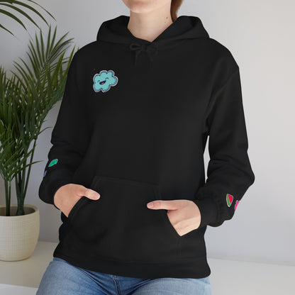Cute Illustrated Hoodie with Flowers,  Sweatshirt for Spring, Funny Cloud Design, Gift for Teens, Cozy Casual Wear