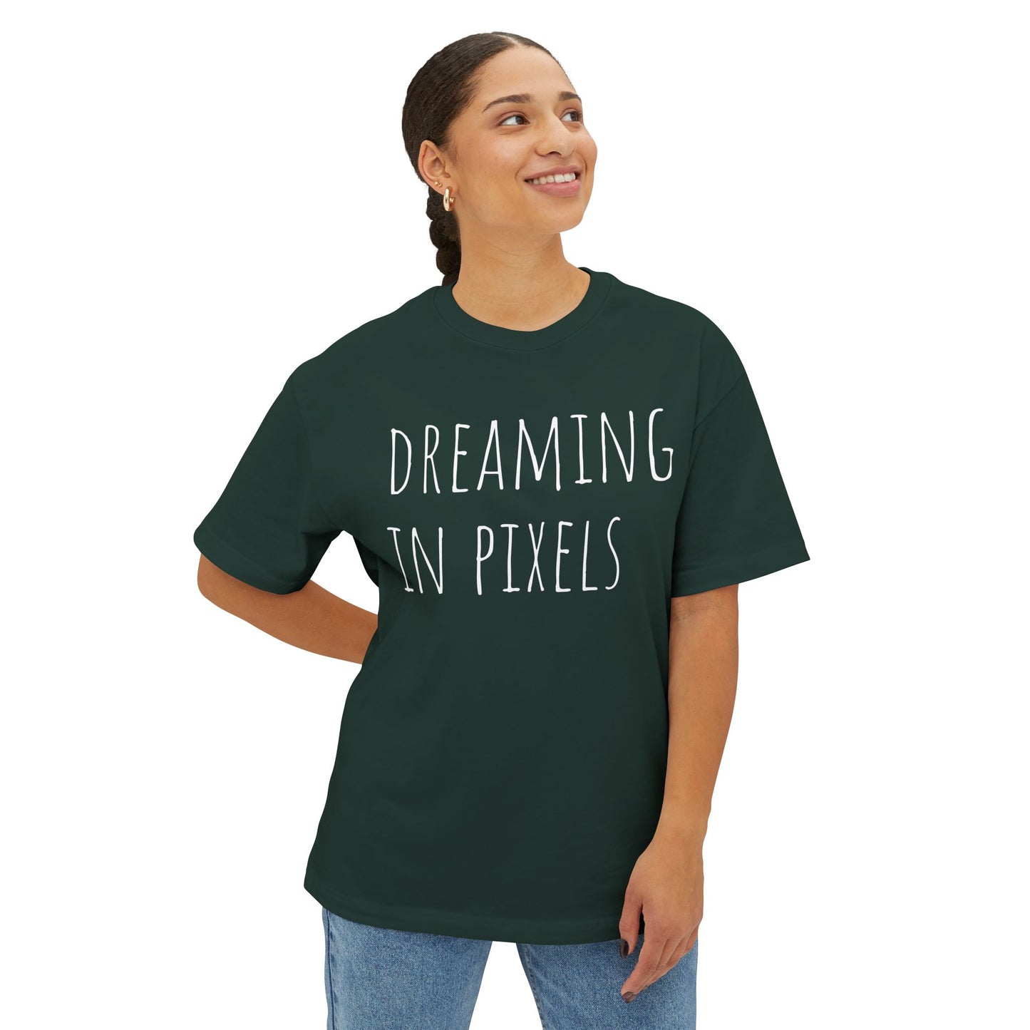 Dreaming in Pixels Oversized Tee |  Graphic T-Shirt, Casual Wear, Gift for Gamers, Artistic Style, Comfortable Apparel