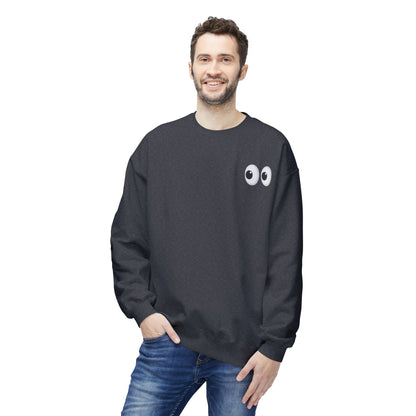 Cute Eyes Crewneck Sweatshirt, Cozy  Fleece, Perfect for Gifts, Casual Wear, Everyday Comfort