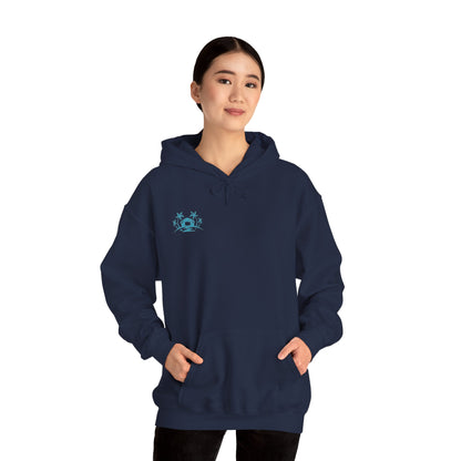 Cozy Star Emblem  Hooded Sweatshirt - Perfect Gift for Friends, Casual Wear, Outdoor Activities, Cozy Layering, Winter Essentials