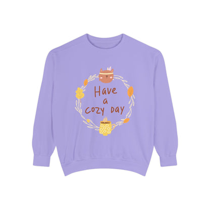 Cozy Day Sweatshirt | Garment-Dyed | Cute Fall Fashion, Everyday Wear, Gift for Her, Relaxed Style, Autumn Apparel