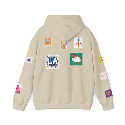 Colorful Graphic Hoodie, Fun Streetwear Sweatshirt,  Fashion, Casual Wear, Unique Gift, Trendy Apparel